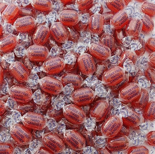 50 Pieces Sugar-Free Cinnamon Candy - Sweet & Spicy Sugarless Drops for Parties, Snacks & Gifts, Individually Wrapped Bulk