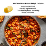 DeLallo Mezzi Rigatoni Pasta, 1 Pound Bag, Made with Only 100% Durum Wheat Semolina Flour, Made in Italy, Bronze Cut, Non-GMO, Kosher, Vegan, (7 Pack)