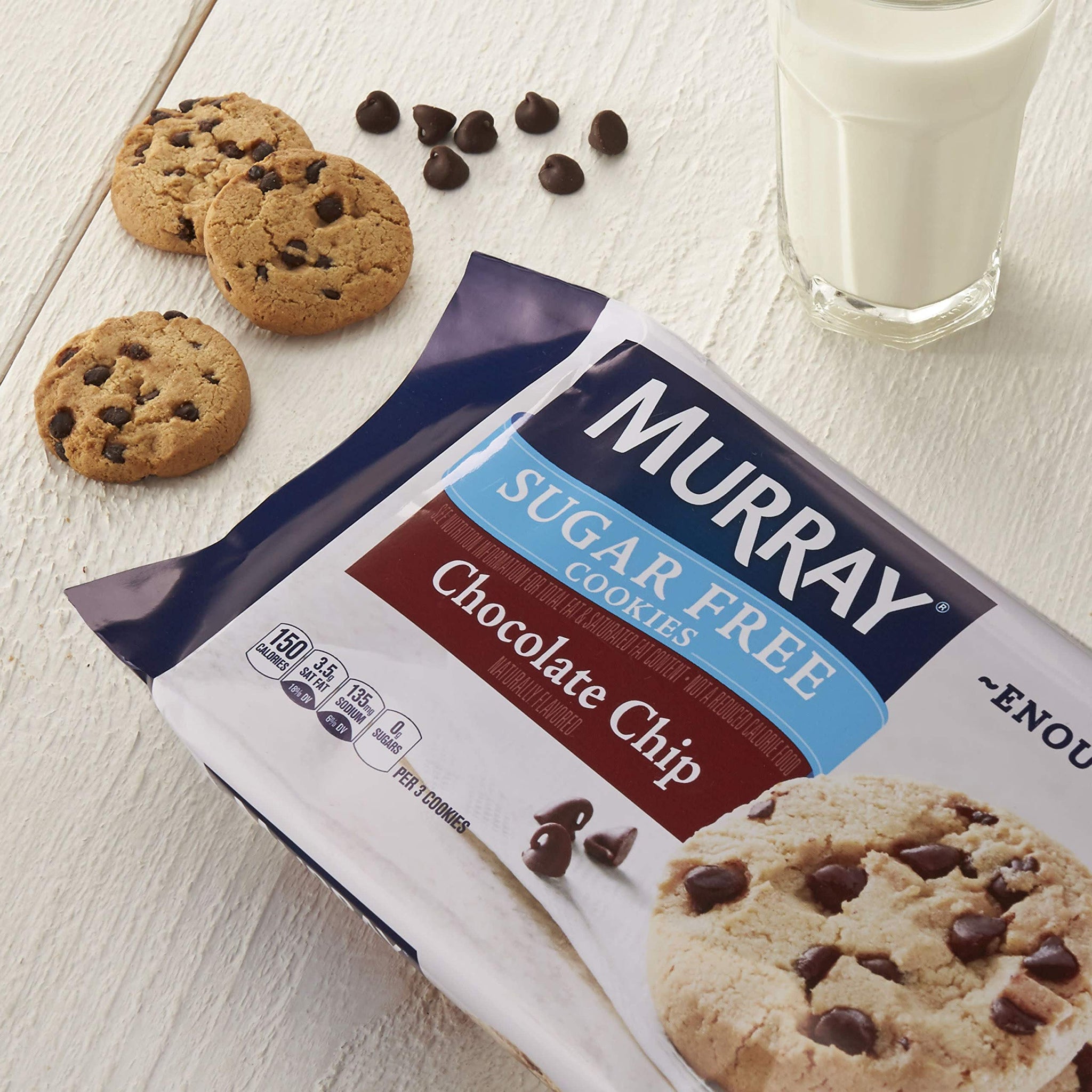 Murray Sugar Free Cookies, Chocolate Chip, 8.8 oz Tray