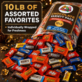 Monster Candy Bulk Chocolate Variety Pack - 10 Lb Individually Wrapped Candy Assortment for Basket Stuffers, Celebration & Party - July 4th