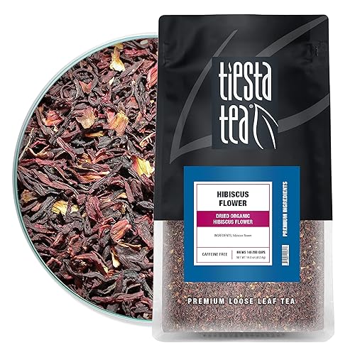Tiesta Tea - Dried Hibiscus, Loose Leaf, Cut & Sifted Hibiscus Flower, Premium Blend, Non-Caffeinated, Make Hot or Iced & Brews Up to 200 Cups, 16