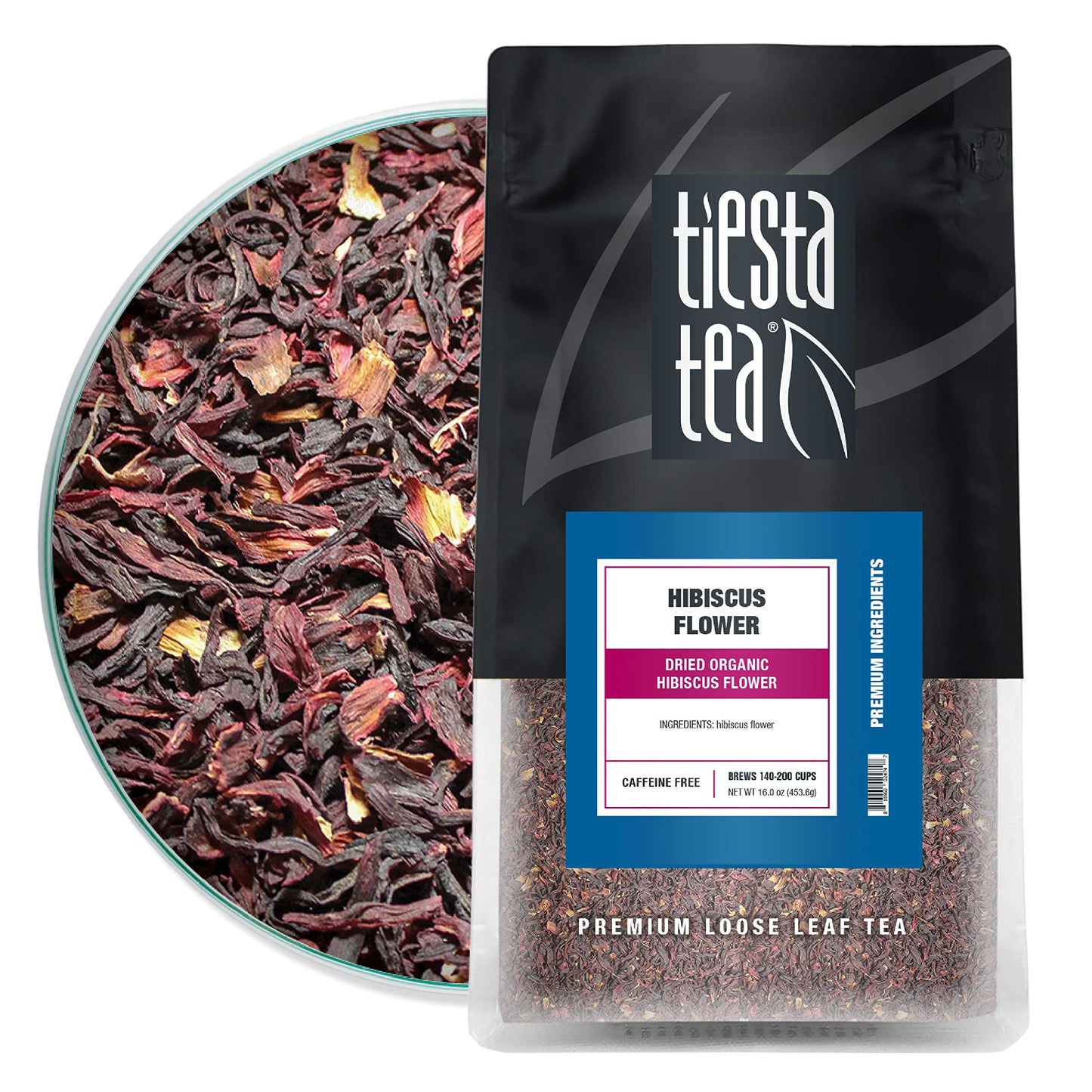 Tiesta Tea - Dried Hibiscus, Loose Leaf, Cut & Sifted Hibiscus Flower, Premium Blend, Non-Caffeinated, Make Hot or Iced & Brews Up to 200 Cups, 16