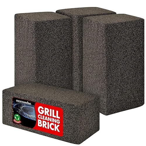 Stock Your Home Grill Cleaning Brick (4 Pack) - Heavy Duty Grill Cleaning Brick - Pumice Stone Brick for Flat Tops and Griddles - Blackstone Griddle