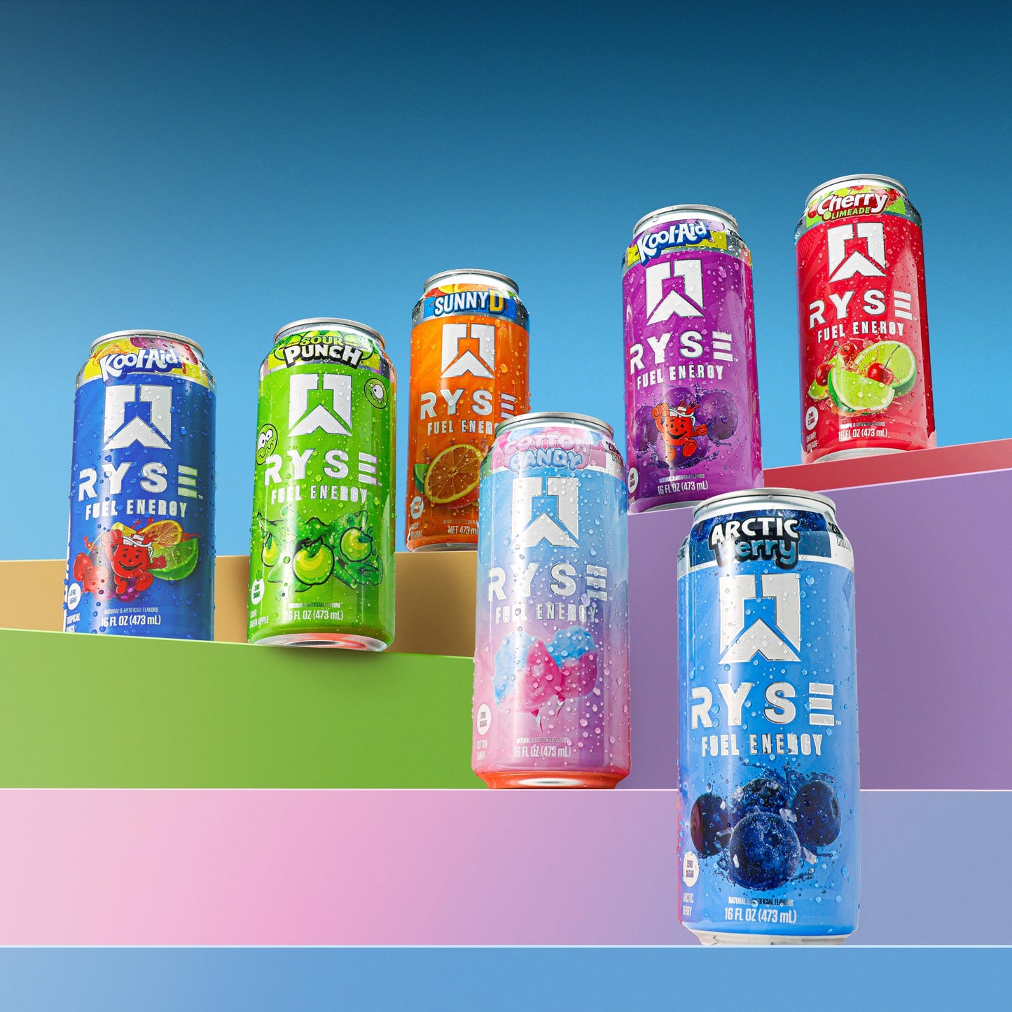 RYSE Fuel Energy Drink - Variety Pack - Sugar Free, Gluten Free & Vegan - 200mg Natural Caffeine, Taurine & Choline for Focus & Energy - No Artificial
