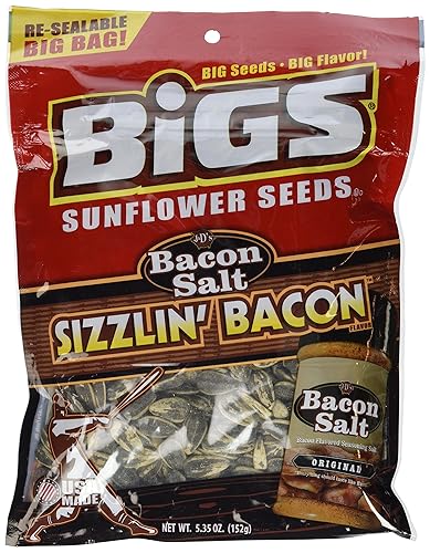 BIGS Bacon Salt Sizzlin' Bacon Sunflower Seeds, 5.35-Ounce Bag