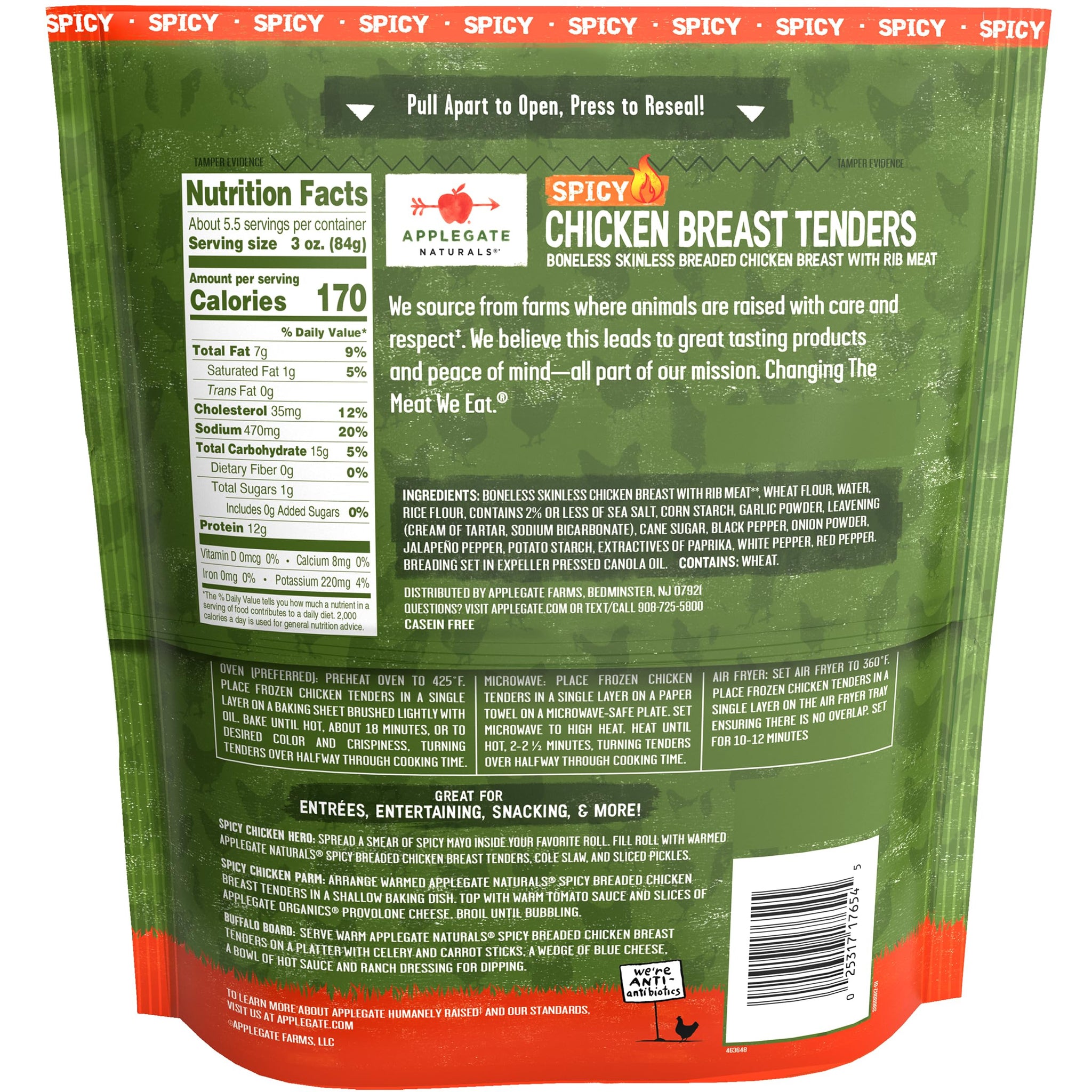 Applegate Natural Spicy Chicken Breast Tenders (Frozen)