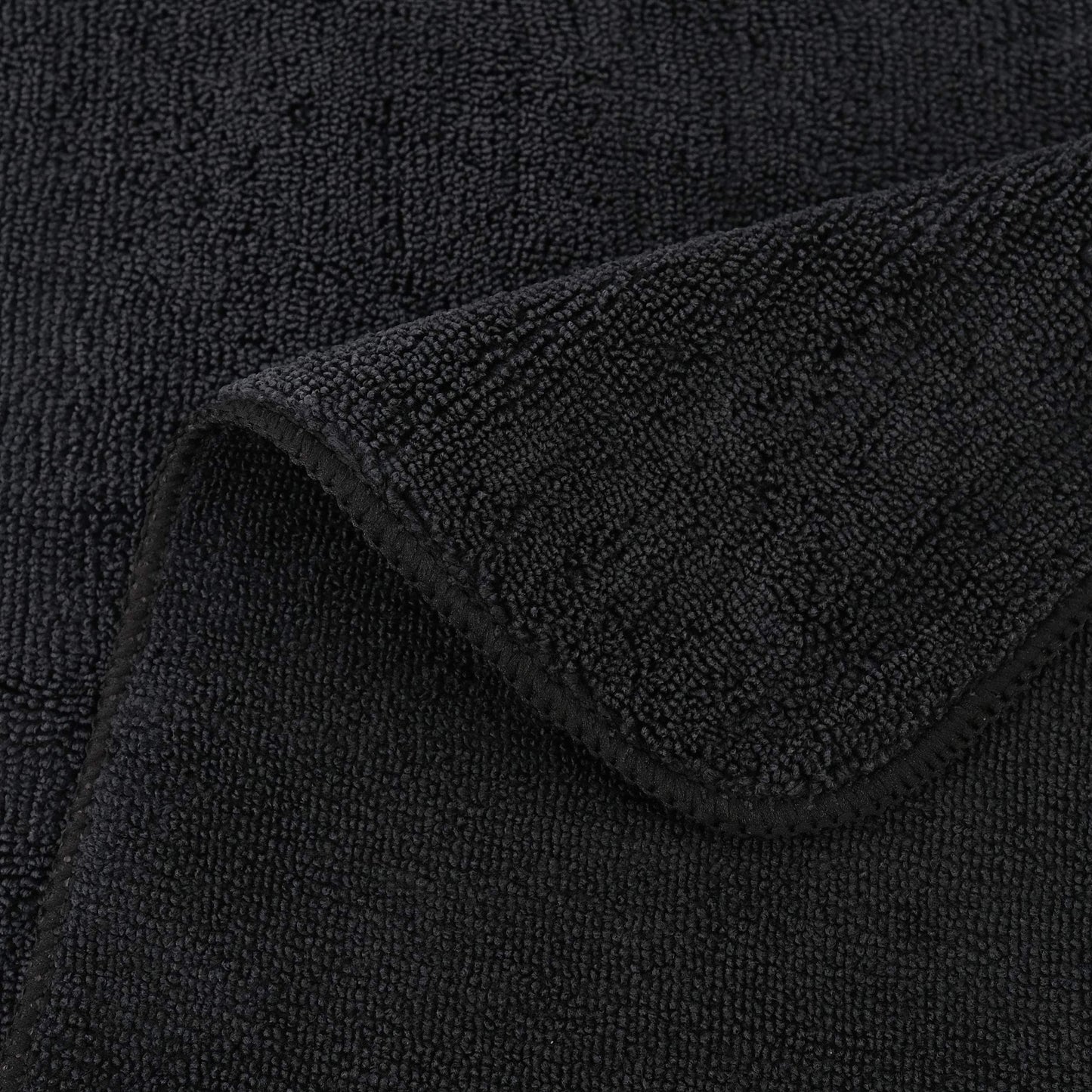 POLYTE Premium Microfiber Cleaning Towel,16 x 16 in, 12 Pack (Black)