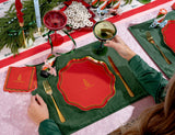 Emergency Confetti 20 Ct 10.5" Christmas Party Plates - Gold Foil Disposable Paper Plates for Holiday Celebrations, Appetizers, and Dessert - Premium