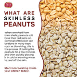 Spicy World Skinless Peanuts, Blanched Raw Peanuts (Uncooked, Unsalted) 4 Pound (64oz) ~ All Natural USA Grown