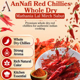 AnNafi® Red Chillies Whole Dry| Mathania Lal Mirch Sabut |Szechuan Red Dried Chilis, Whole Chilli | Thai whole dried chile | Mild Spicy Chinese Chili