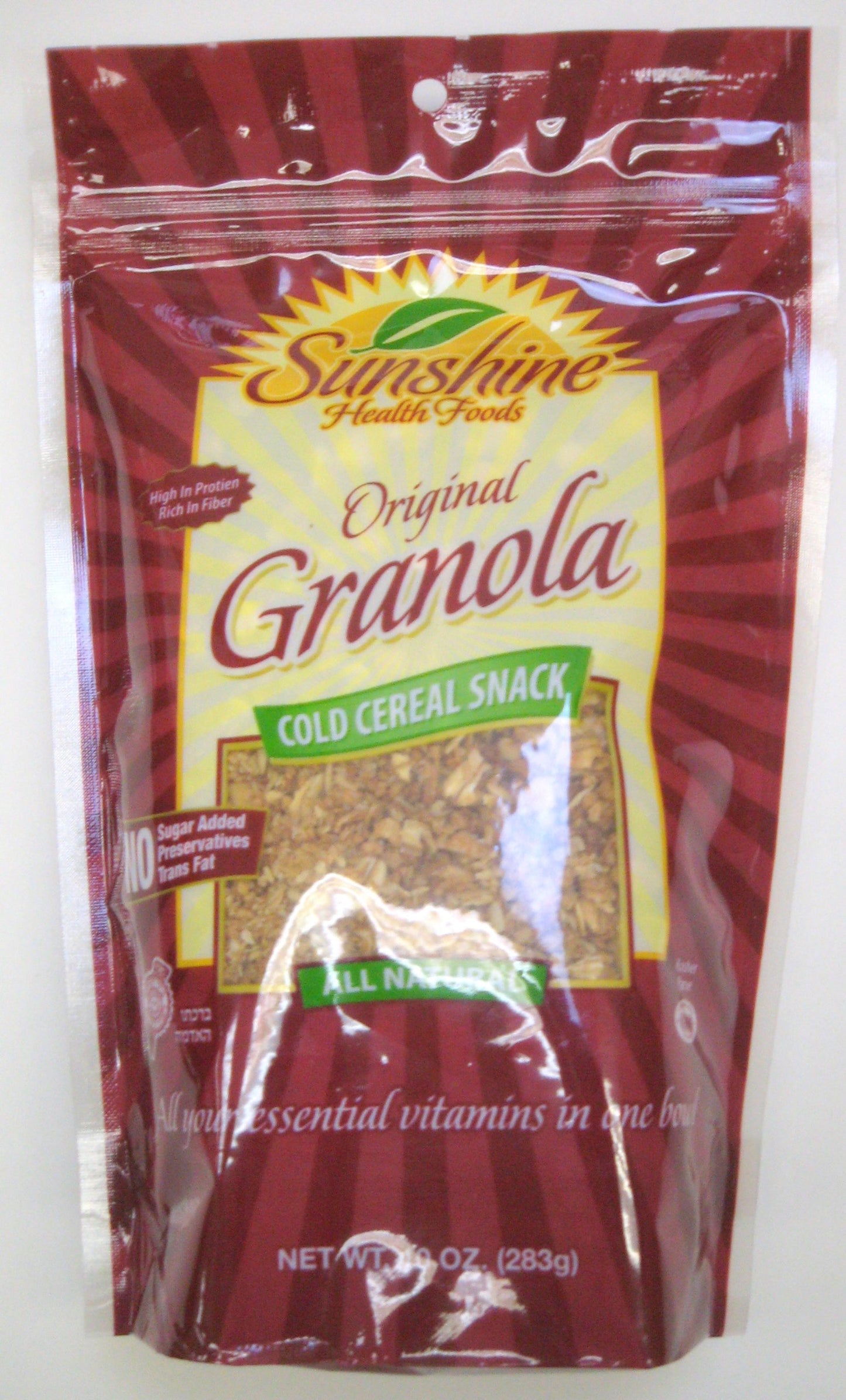Sunshine Health Foods Oringinal Granola Cold Cereal Snack - All Natural - Kos...