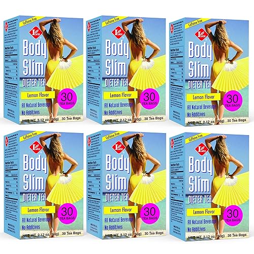 Uncle Lee's Tea Body Slim Tea Dieters Tea, Caffeine Free Chinese Herbal Tea with Senna Leaves and Natural Lemon Zest Flavor Tea Bags (6 Pack - 30 Per