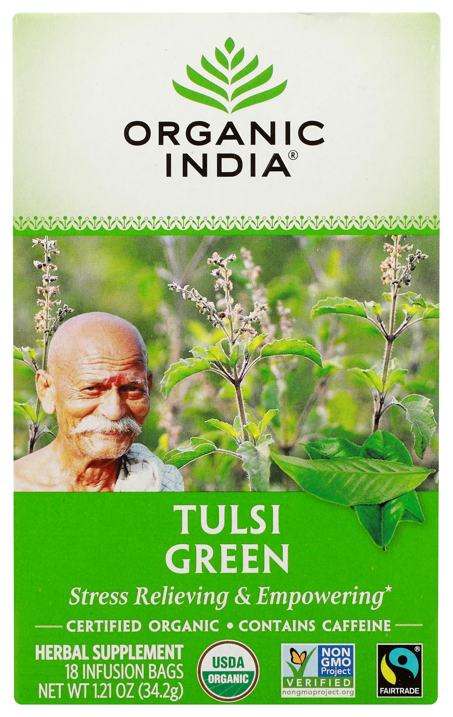Organic India Organic Tulsi Green Tea, 18 CT