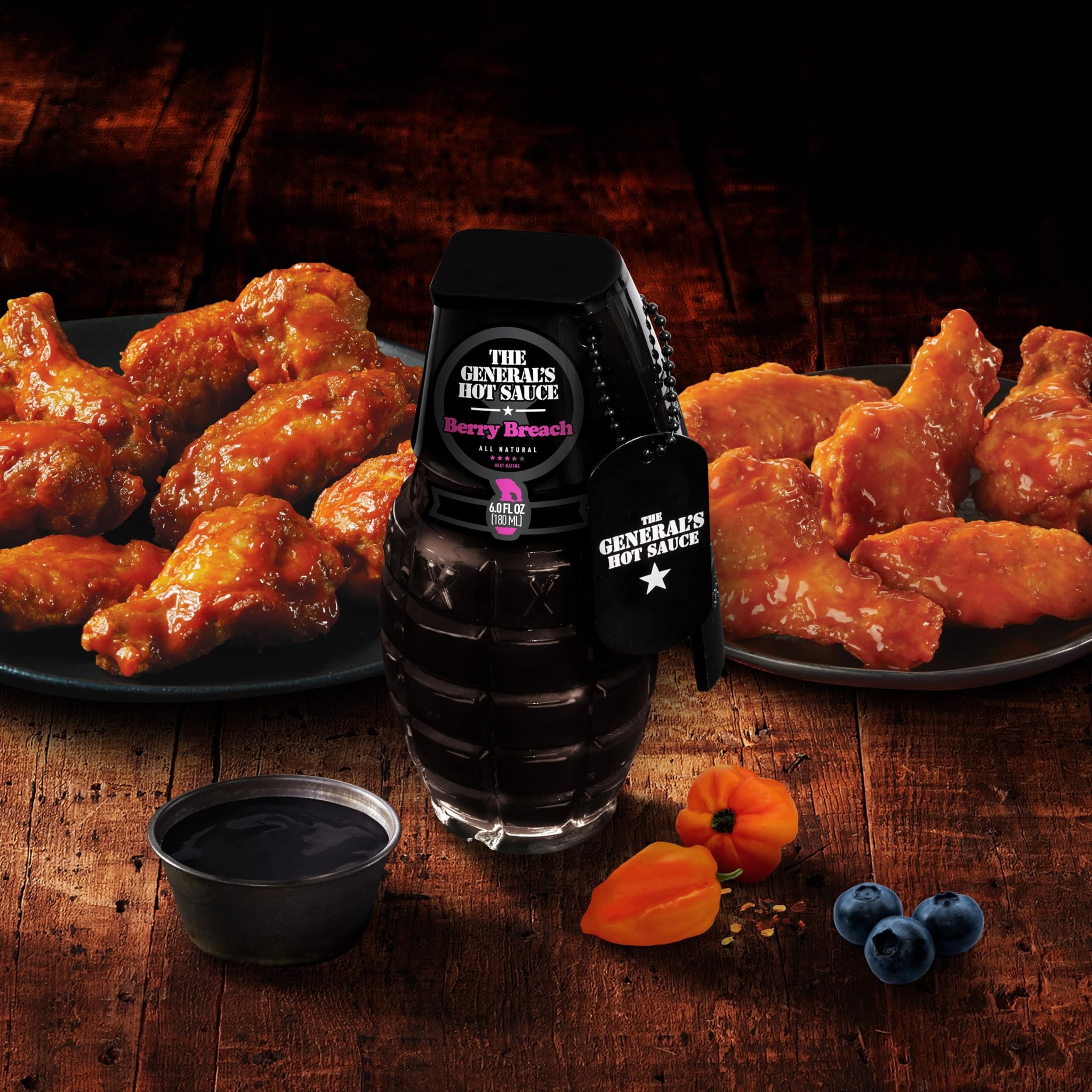The General's Hot Sauce, Berry Breach, 3.5/5 Heat Rating, 6 oz