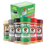 Dan-O's 6 Bottle Seasoning Set, Small Bottles, 6 Pack, Includes Original, Spicy, Chipotle, Crunchy, Cheesoning and Preem-O Seasonings, Sugar Free