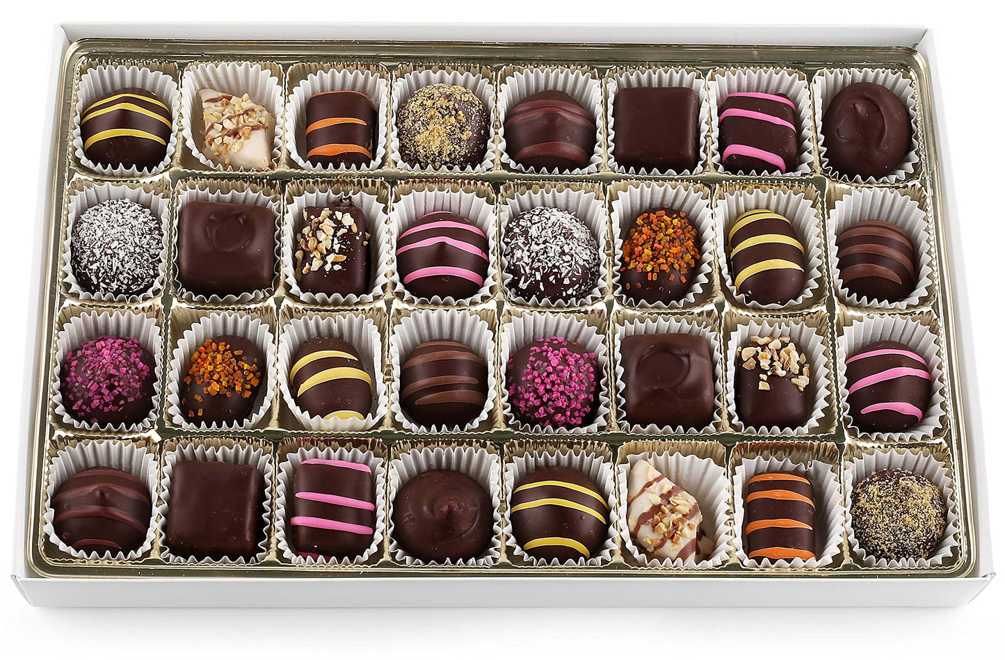 Premium Holiday Gourmet Chocolates Gift Box - Handmade Chocolate Truffles Candy in a Luxury Gift Box Basket - Set of Dairy Free Kosher Artisanal