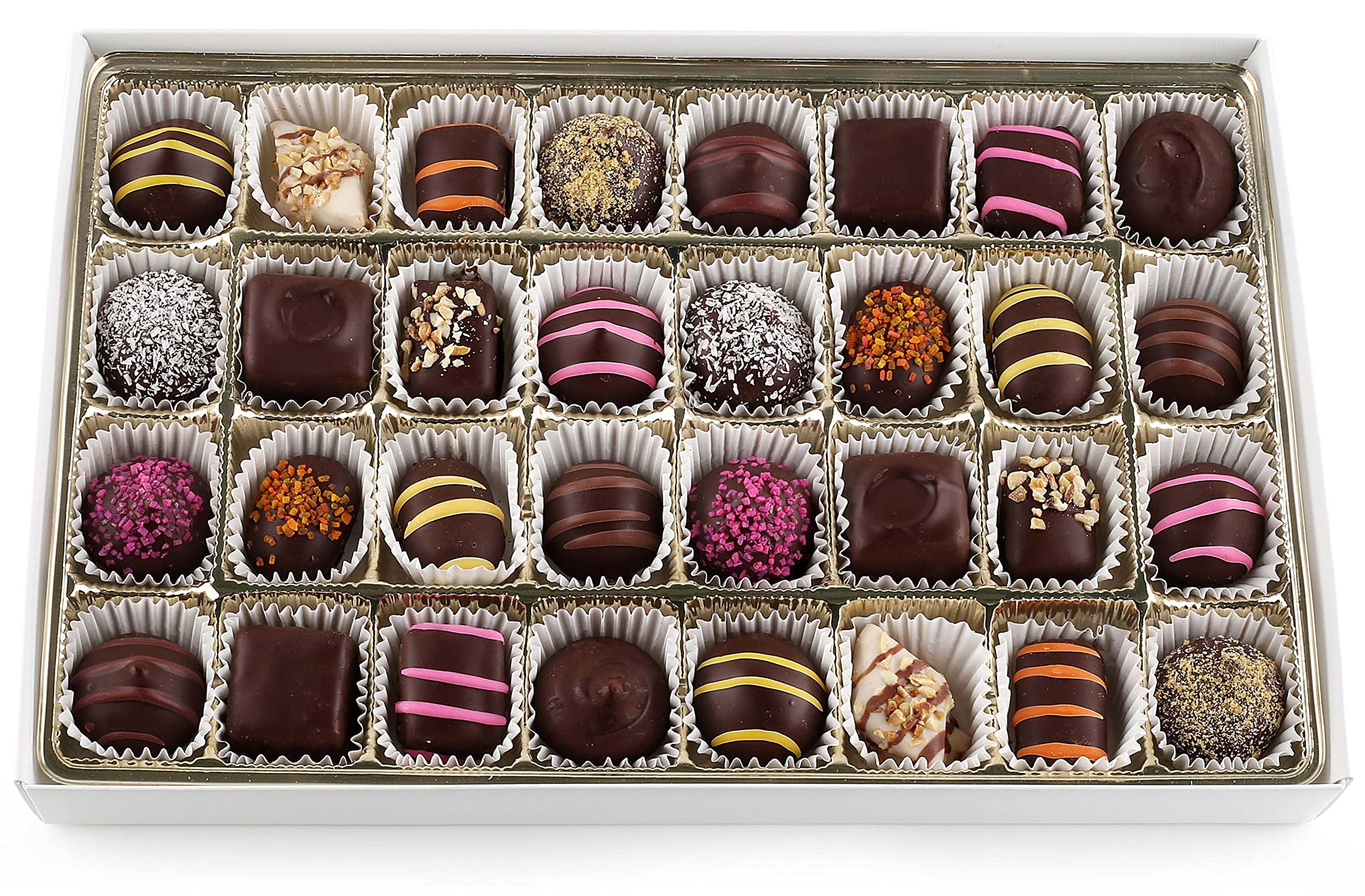 Premium Holiday Gourmet Chocolates Gift Box - Handmade Chocolate Truffles Candy in a Luxury Gift Box Basket - Set of Dairy Free Kosher Artisanal