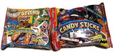 Candy Sticks Candy For Kids; Classroom Gifts; Snack Pack Bundle, Party Favors, Treats, Lunchbox; Individually Boxed Candy Sticks; Batman, Spiderman