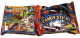 Candy Sticks Candy For Kids; Classroom Gifts; Snack Pack Bundle, Party Favors, Treats, Lunchbox; Individually Boxed Candy Sticks; Batman, Spiderman