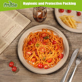 FRUTLE 150 Pack 7 INCH Paper Plates,Unbleached Heavy Duty Disposable Paper Plates for large party, picnics,Eco-Friendly Everyday Use,Commercial