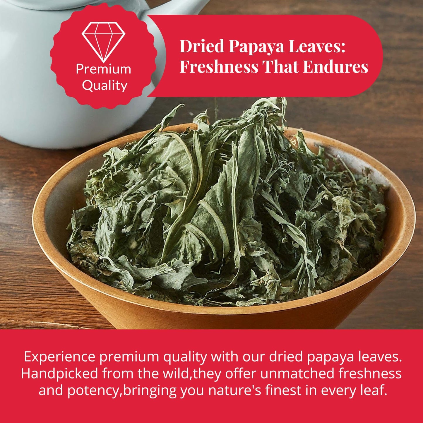 Akshit Dried Papaya Leaves, Leaf Tea, 100% Natural Green Papaya Leaf, 2.6oz, Dried Loose Leaves, Non GMO, No Additives, Caffeine Free.