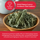 Akshit Dried Papaya Leaves, Leaf Tea, 100% Natural Green Papaya Leaf, 2.6oz, Dried Loose Leaves, Non GMO, No Additives, Caffeine Free.