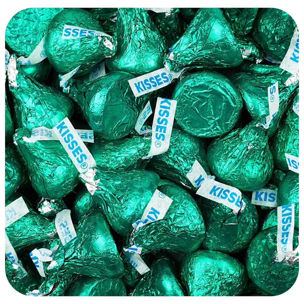 180 Green Hershey's Chocolate Kisses And Celebrate Kiss Stickers for Favors