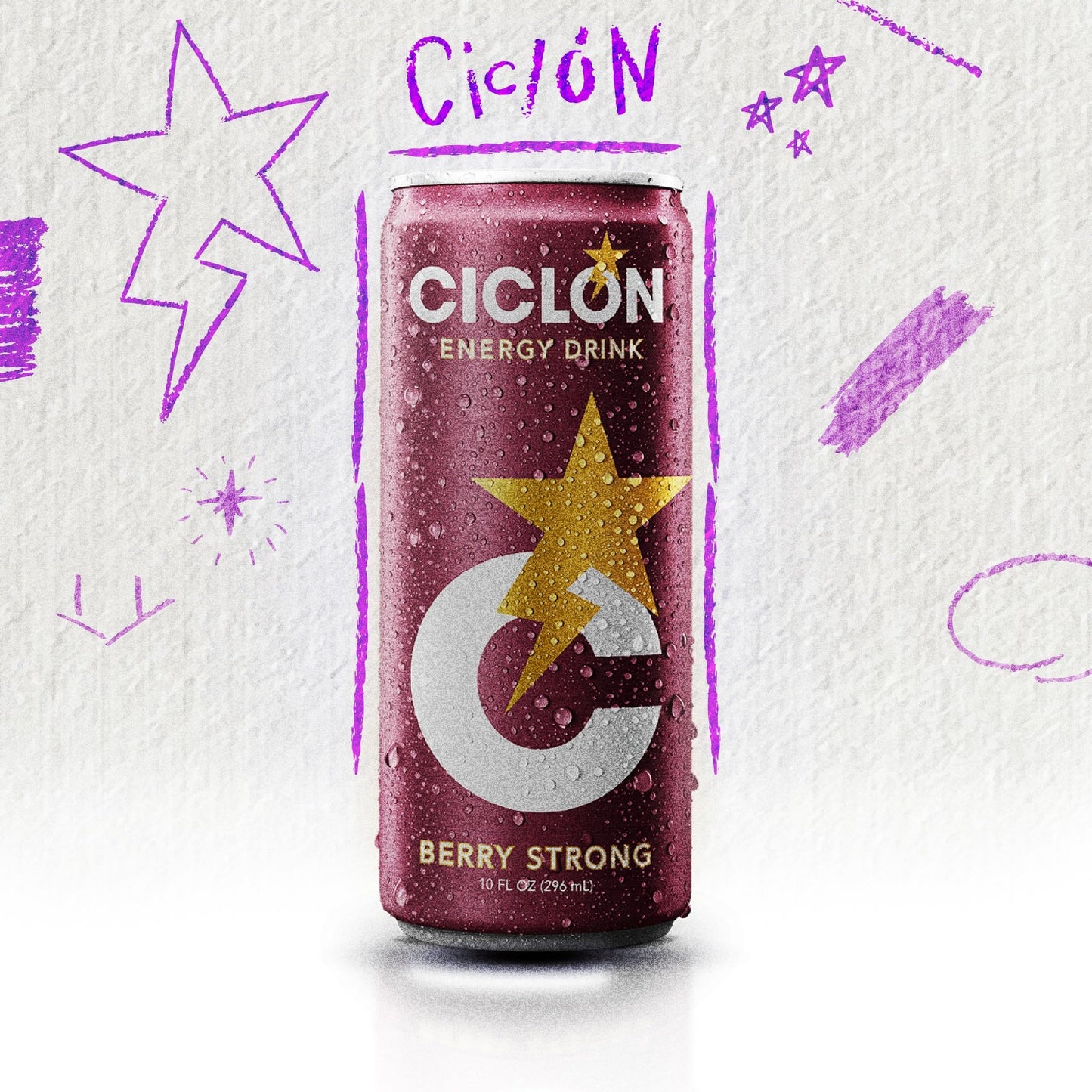 Ciclon Energy Drink Berry Strong Flavor 24 Cans (10 Fl Oz)