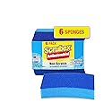 Scrubex Non-Scratch Odor Resistant Scrub Sponge, Multi-Purpose Sponge for Kitchen and Household, Safe for Non-Stick Cookware (6 sponges)