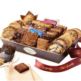Broadway Basketeers Sympathy Gift Basket - Premium Gourmet Cookies, Sweets & Savory Snack Assortment - Condolence & Bereavement Gift Basket