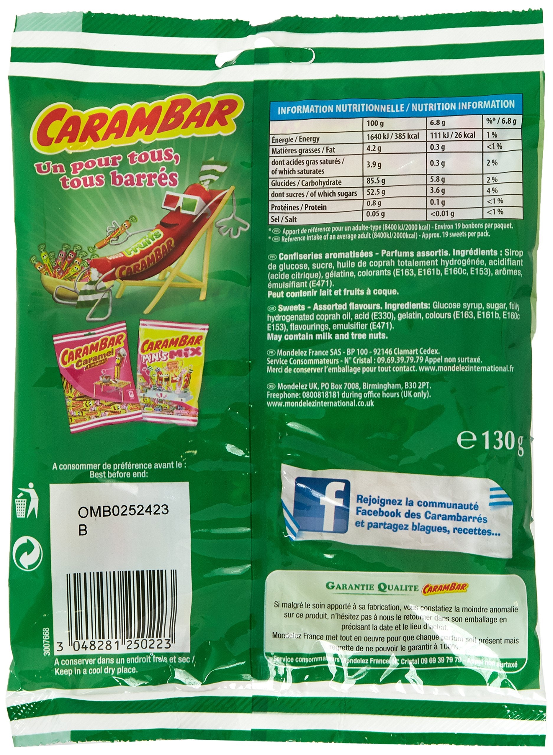 Carambar Gout Fruits Assorted Fruit Flavors - 130 g - 4.58 oz.