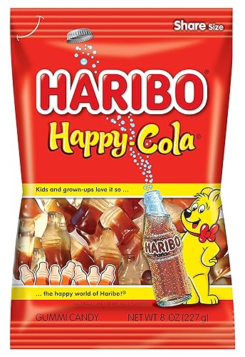 HARIBO Gummi Candy, Happy-Cola 8 oz. Bag (Pack of 10)