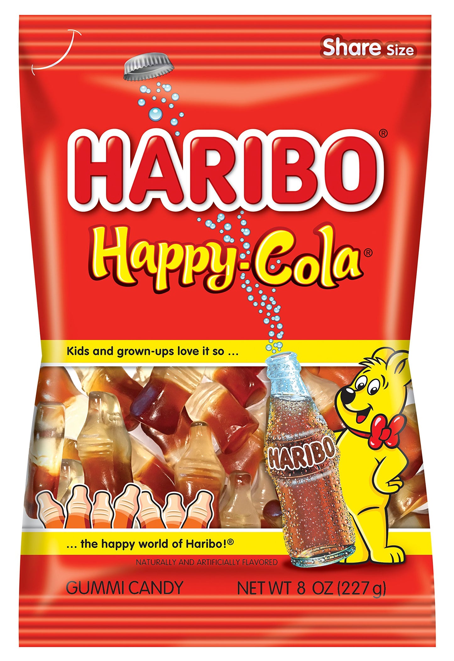 HARIBO Gummi Candy, Happy-Cola 8 oz. Bag (Pack of 10)