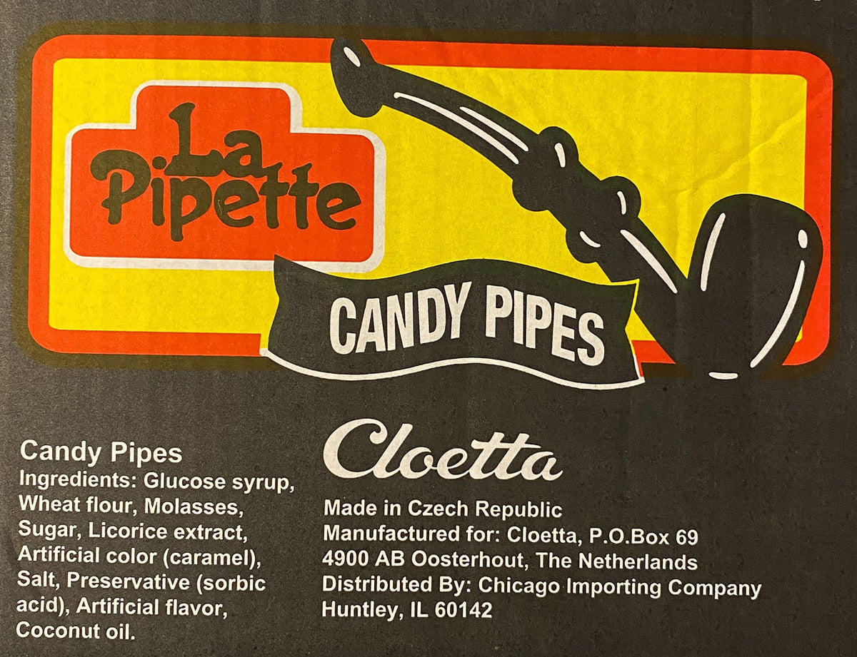 La Pipette 0.6 oz Individually Wrapped Black Licorice Pipes in a BlackTie Box (Pack of 30)