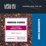 Tiesta Tea - Dried Hibiscus, Loose Leaf, Cut & Sifted Hibiscus Flower, Premium Blend, Non-Caffeinated, Make Hot or Iced & Brews Up to 200 Cups, 16