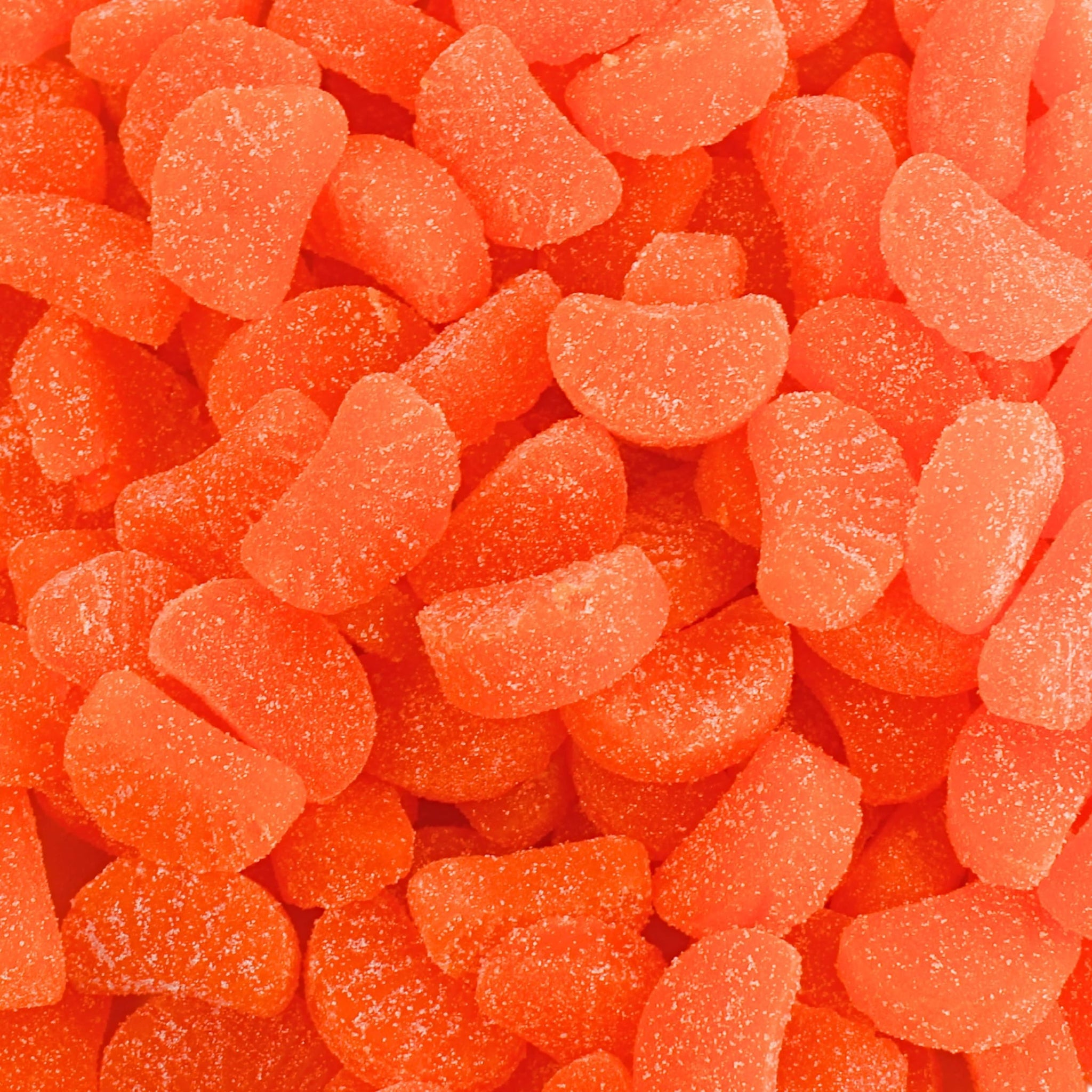 Bright Orange Slices Candy - Sugar Dusted Fruit Shaped Jellies, Candied All Orange Old Fashioned Fruit Slices Jelly Candy - by Queen City Candy Cave