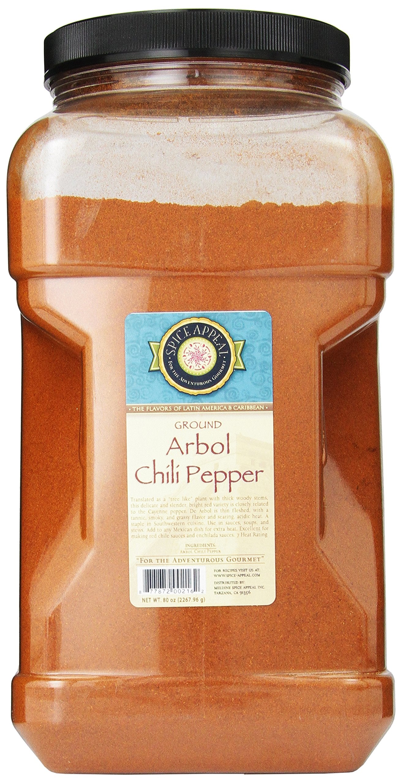 Spice Appeal Arbol Chili Pepper Ground, 5 lbs