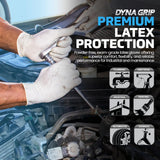 SAS Safety 650-1003 Dyna Grip Powder-Free Premium Latex Disposable Gloves, 7 Mil, Large, 100 Count , White