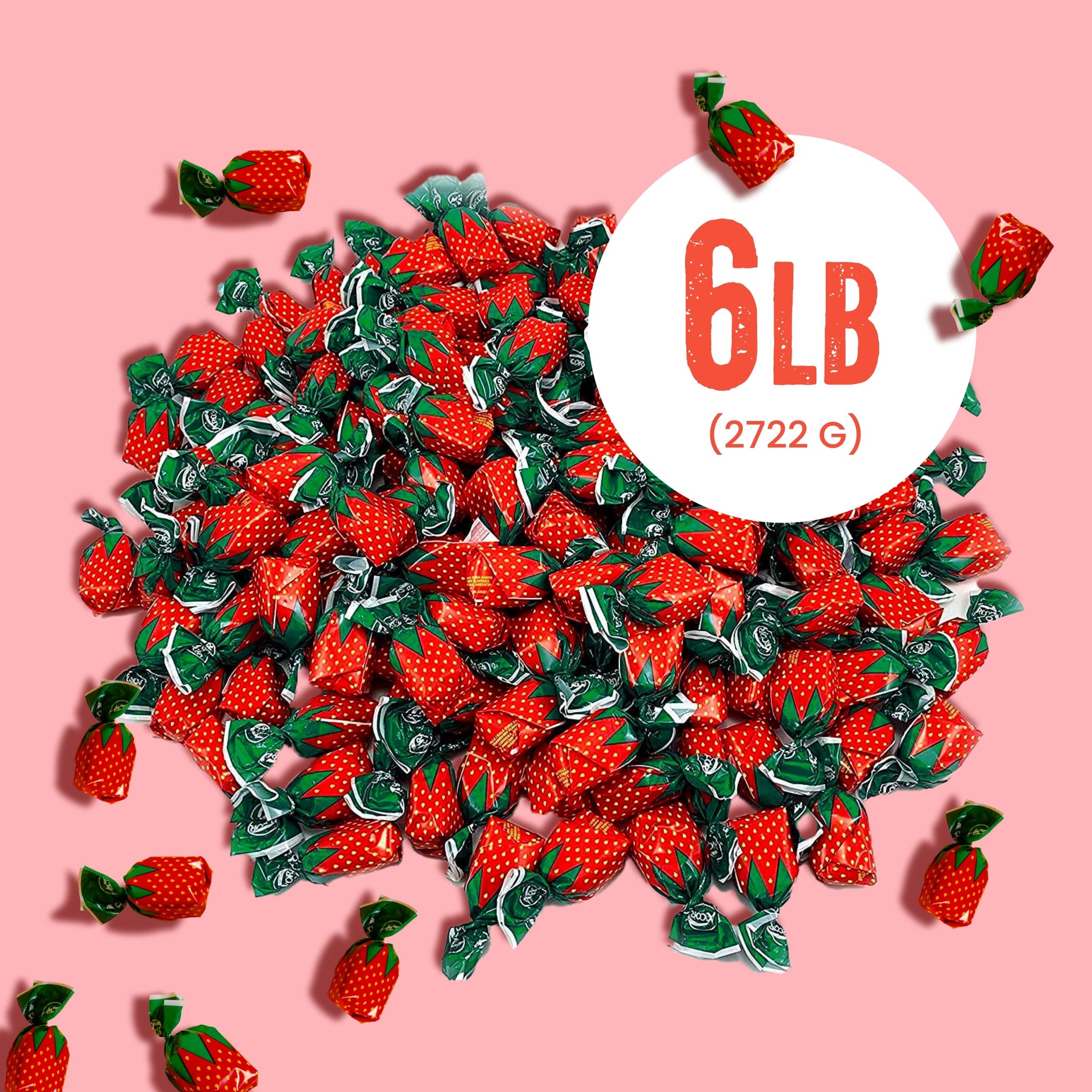Strawberry Bulk Candy by Cambie, 6 lbs of Strawberry Candy with a Deliciously Sweet Hard Exterior with a Soft, Fruit-Filled Center, Bon Bons