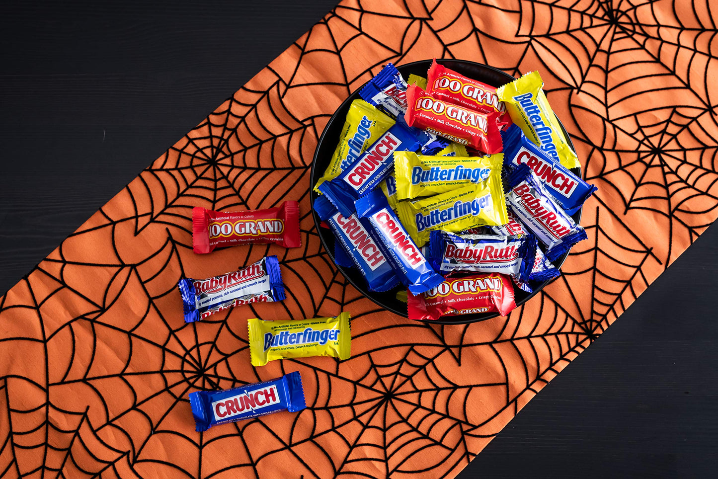 Butterfinger & Co. Bulk Chocolate-y Halloween Candy Bag, Mini and Fun Size Mix of 100 Grand, Butterfinger, Crunch & Baby Ruth for Trick or Treat Bags