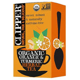 Clipper Tea, Orange & Turmeric, Organic Tea with Licorice Root, Orange Peel and Hibiscus, Plant Based Herbal Tea, Caffeine Free British Tea, 1 Pack