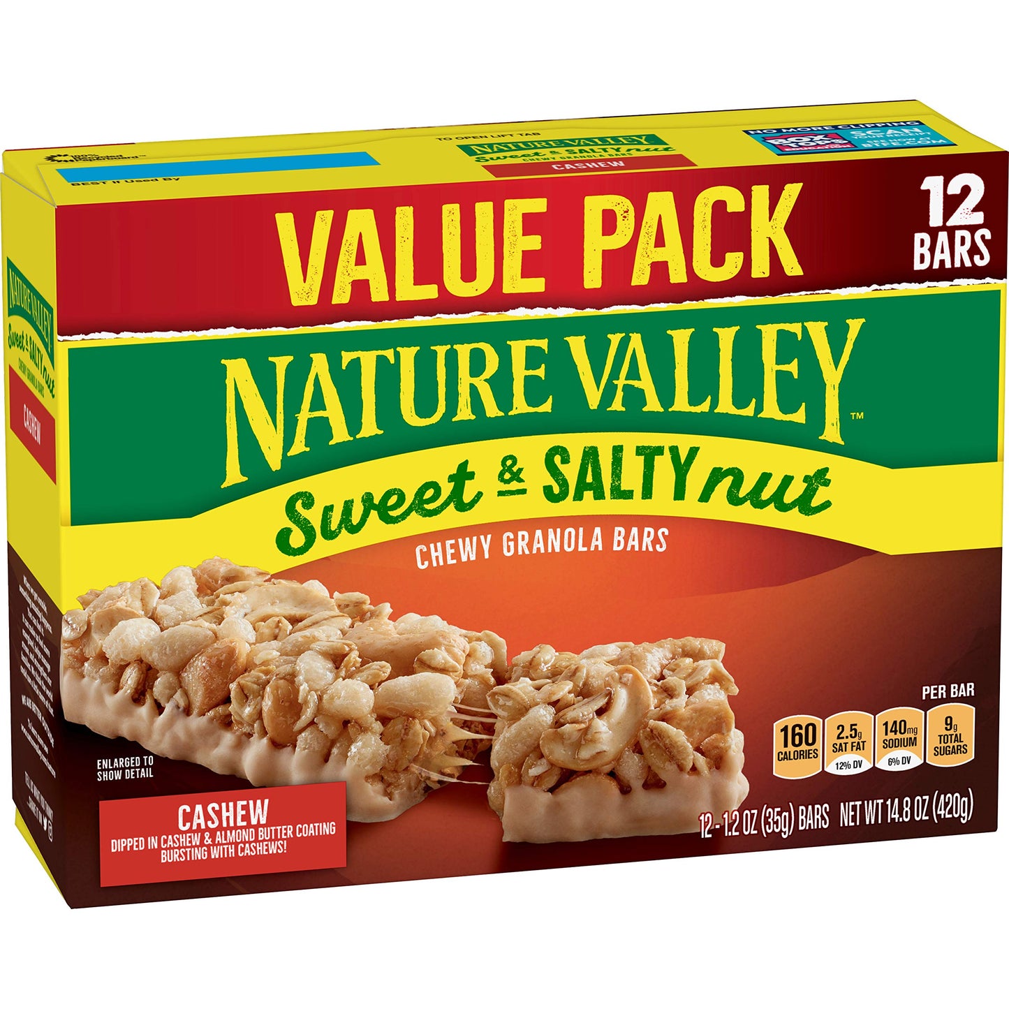 Nature Valley Granola Bars, Sweet & Salty Nut, Cashew, 12 ct, 14.8 oz