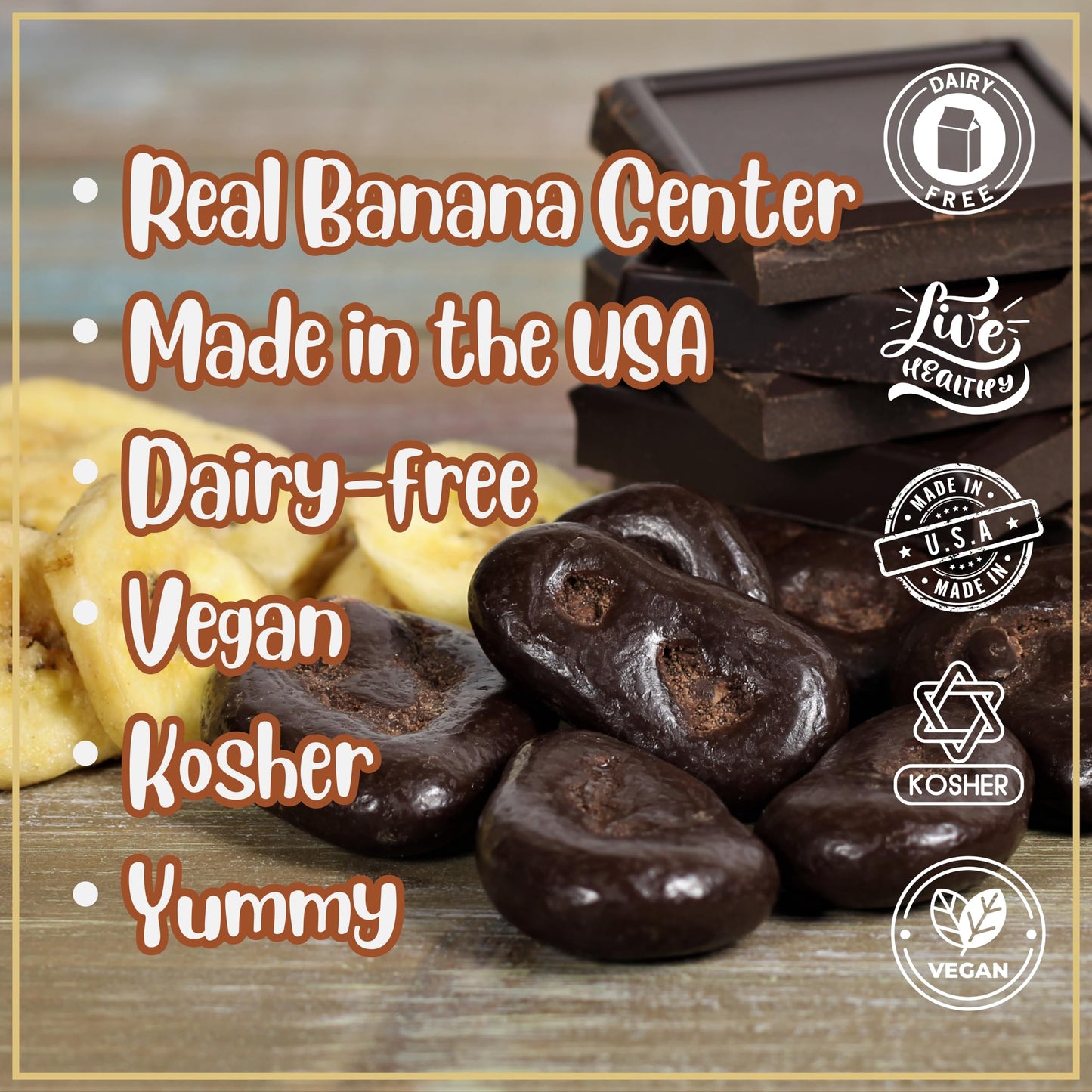 Dark Chocolate Covered Banana Chips by Its Delish, 3 Lbs Jumbo Container | Gourmet Dark Chocolate Banana Chips, Healthy Snacks Chocolate Fruit, USA