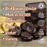 Dark Chocolate Covered Banana Chips by Its Delish, 3 Lbs Jumbo Container | Gourmet Dark Chocolate Banana Chips, Healthy Snacks Chocolate Fruit, USA