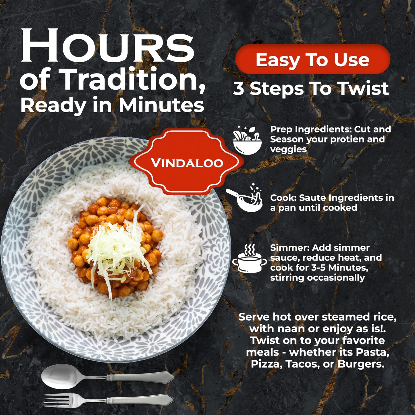 Twist Foods Vindaloo Sauce | Medium Heat Indian Vindaloo Curry Sauce| Authentic Restaurant-Style Simmer Sauce | Gluten-Free | No Preservatives or