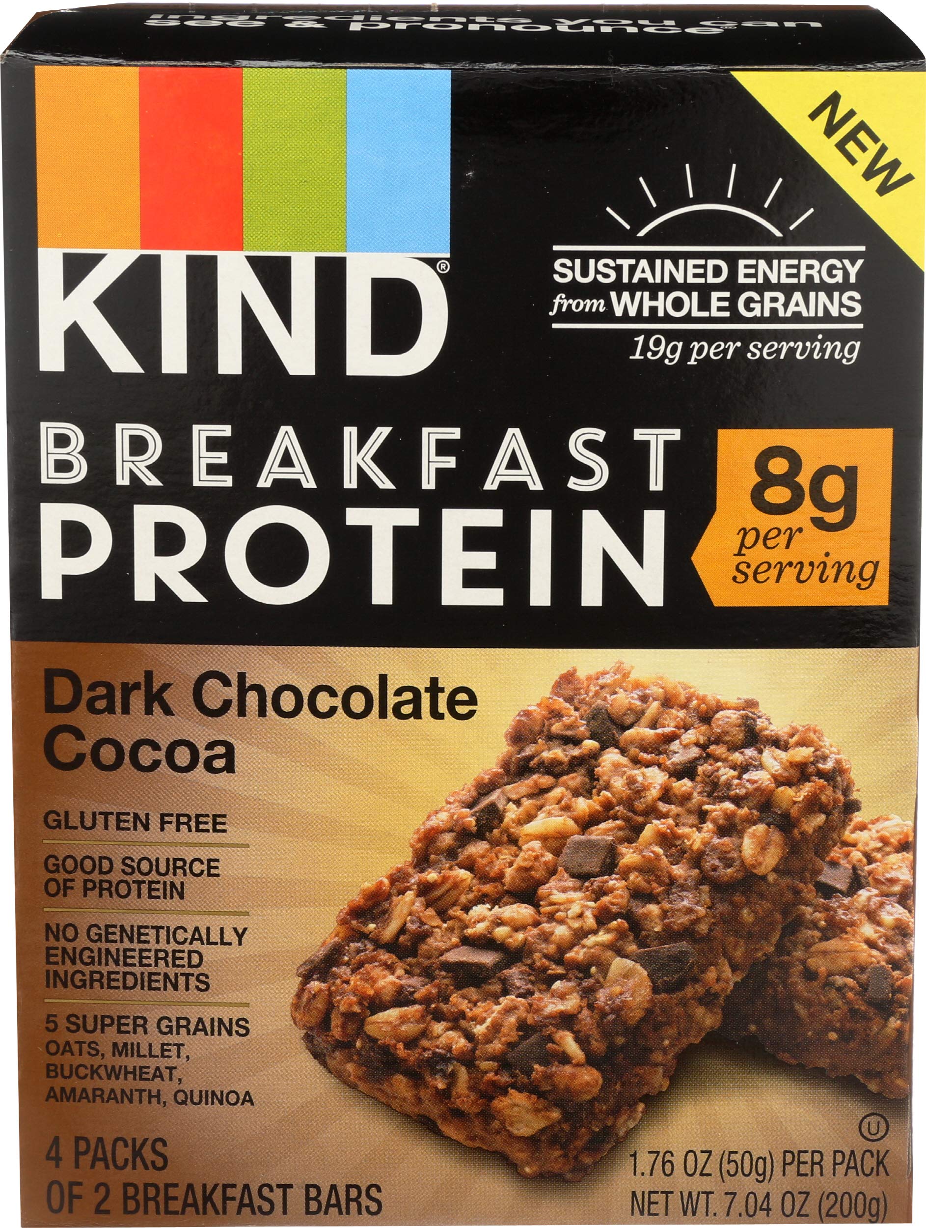 Kind, Prtn Bar, Dark Chocolate, Pack of 8, Size 4/1.76OZ, (Dairy Free)