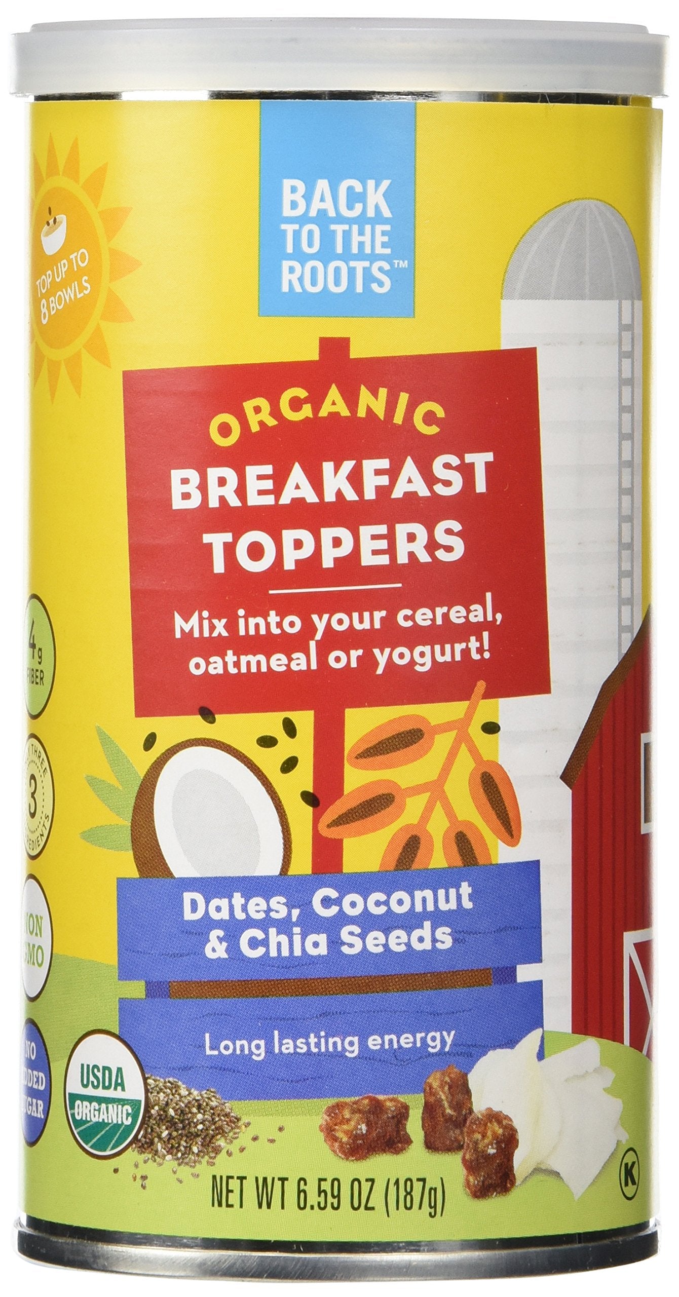 Back to the Roots Organic Breakfast Toppers: Dates, Coconut & Chia Seeds (Pack of 1)