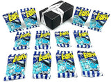 Eiffel Blue Raspberry Bon Bons Chewy Candy, 4 oz Bags in a BlackTie Box (Pack of 12)