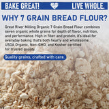 Great River Milling Organic 7 Grain Blend Bread Flour | Unbromated & Unbleached Flour | Non-GMO, Kosher | Stone Ground for Baking, Bread, Muffins