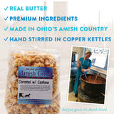Amish Good Premium Caramel Popcorn with Cashews Real Butter and Coconut Oil in 12 oz Bag